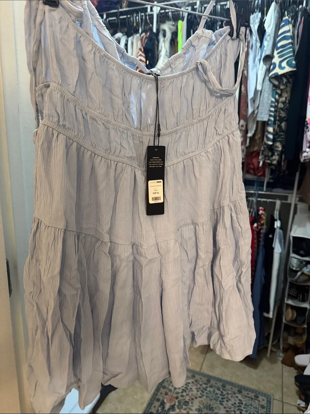 Fashion Nova Light Blue Tie-Front Romper - Picture 3 of 4